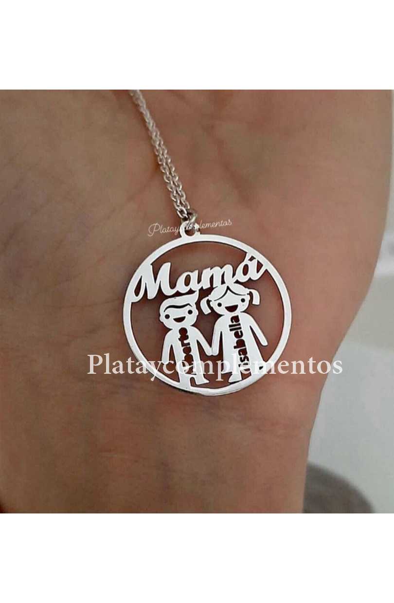 Pulsera Personalizada Plata nudo de serpiente y Colgante Niño y